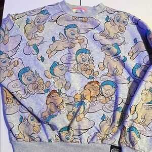 Disney Hercules Pegasus gray pullover sweatshirt. All over print. L over sized